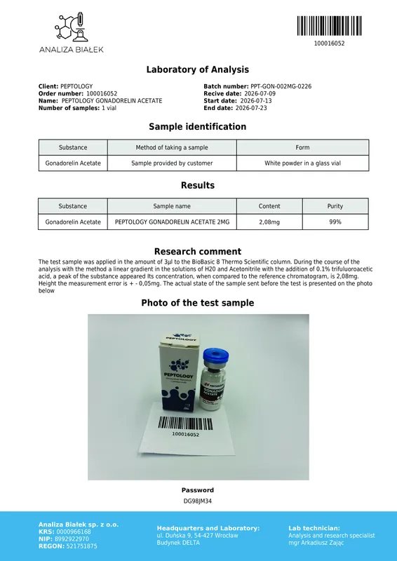 Gonadorelin Acetate 2 mg – Agonista del GnRH per la ricerca – immagine 2