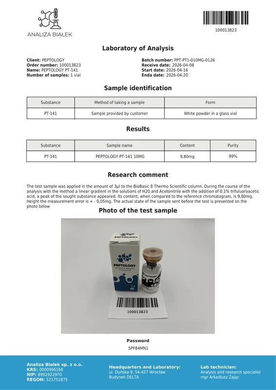 PT-141 (Bremelanotide) 10 mg – Agonista della melanocortina – immagine 2